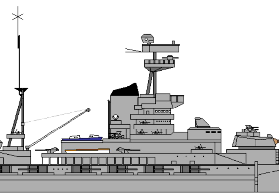 Корабль HMS Revenge [Battleship] (1940) - чертежи, габариты, рисунки